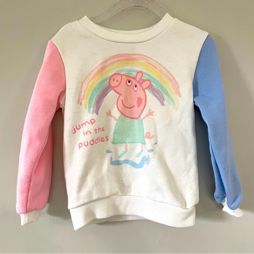 Peppa Pig Pullover Sweatshirt Target Jump in Puddles Glitter 4T